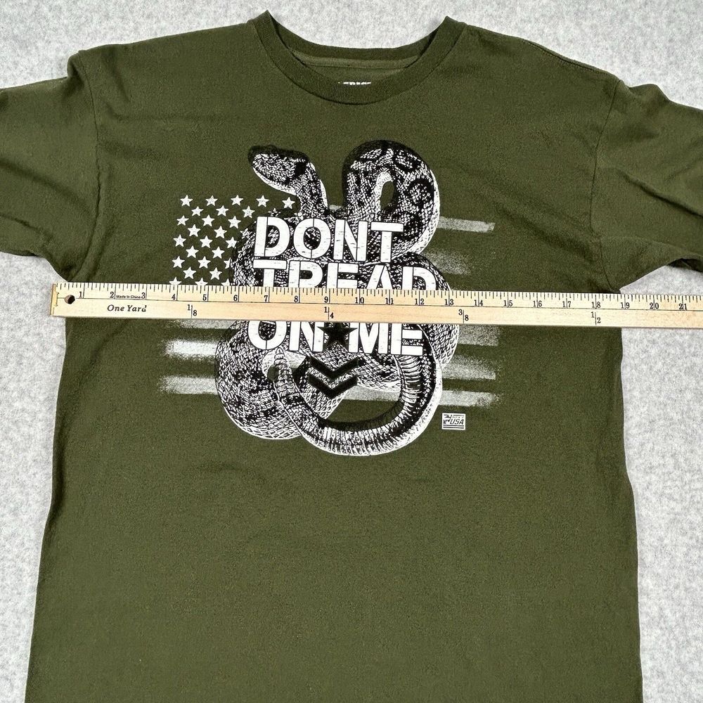 Rags Of Honor Men M L/S Don't Tread On Me T Shirt Dark Olive Green Military USA - Picture 6 of 8